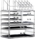 Clear Make Up Organizer Countertop,Small 4 Drawers Cosmetic Storage,Cute Vanity Skincare Organizers for Jewelry,Lipst...