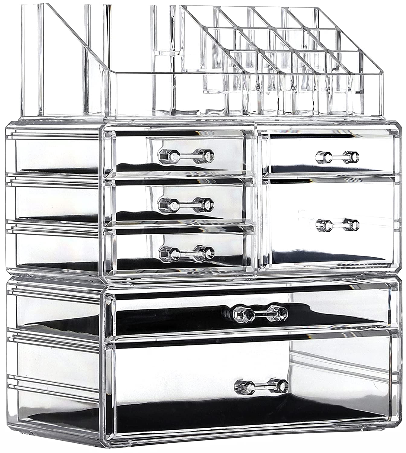 Clear Make Up Organizer Countertop,Small 4 Drawers Cosmetic Storage,Cute Vanity Skincare Organizers for Jewelry,Lipst...