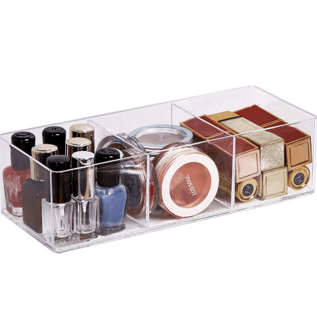 Clear Makeup Brush Holder Organizer, 3 Slot Acrylic Cosmetics Brushes Skincare Storage Organization