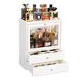 Cologne Organizer, 4 Tier Vertical Wood Perfume Stand for Men, Large Capacity Perfumes Organizer with Double Drawer S...