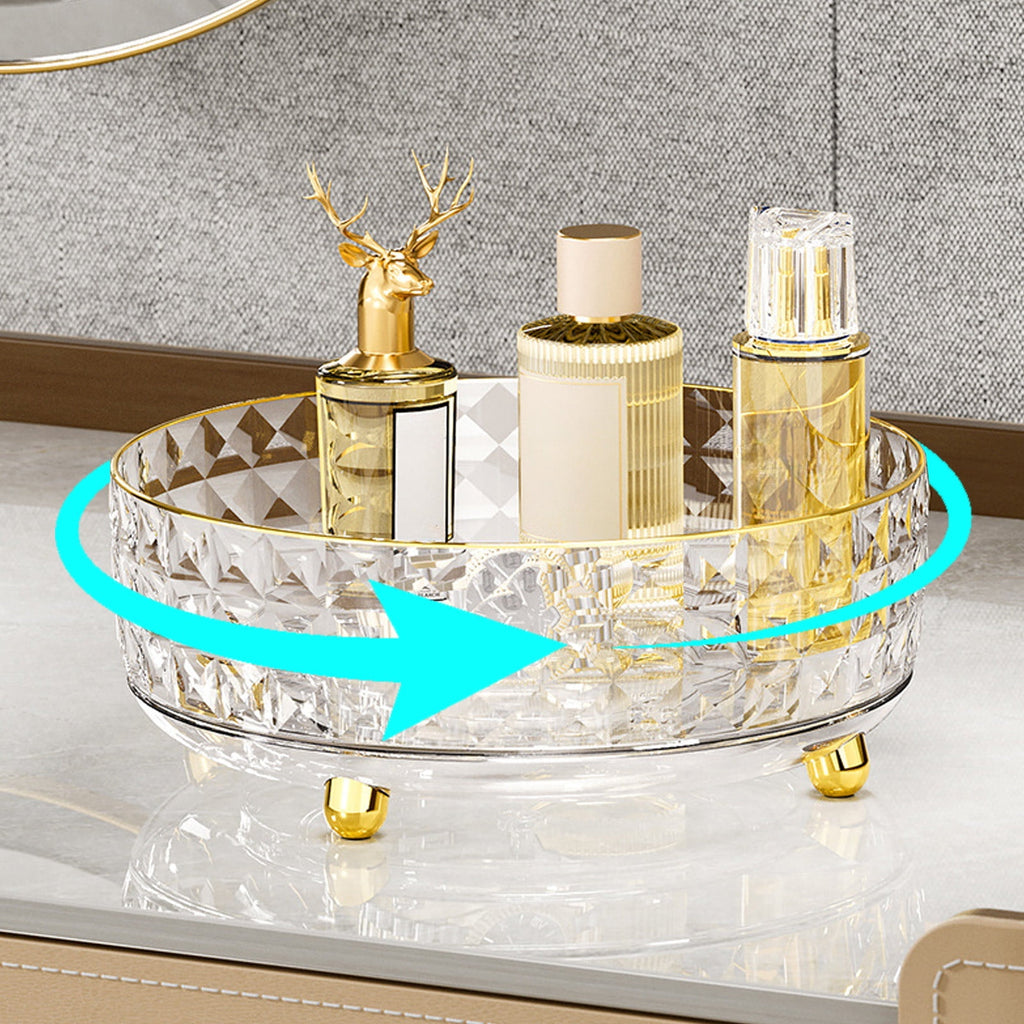Crystal Design 11" Perfume Organizer,360° Rotating Vanity Organizer, Bathroom Organizers and Storage, Makeup Organizer for Skincare Cosmetic