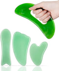 3 Pcs Gua Sha Facial Tools Set and 1 Pcs Body Gua Sha Massage Tool with Handle for Face Back Neck Leg Body Scraping M...