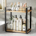 2-Tier Bathroom Counter Organizer, Metal Wood Make up Organizer for Bathroom Storage, Countertop Skincare Organizers ...