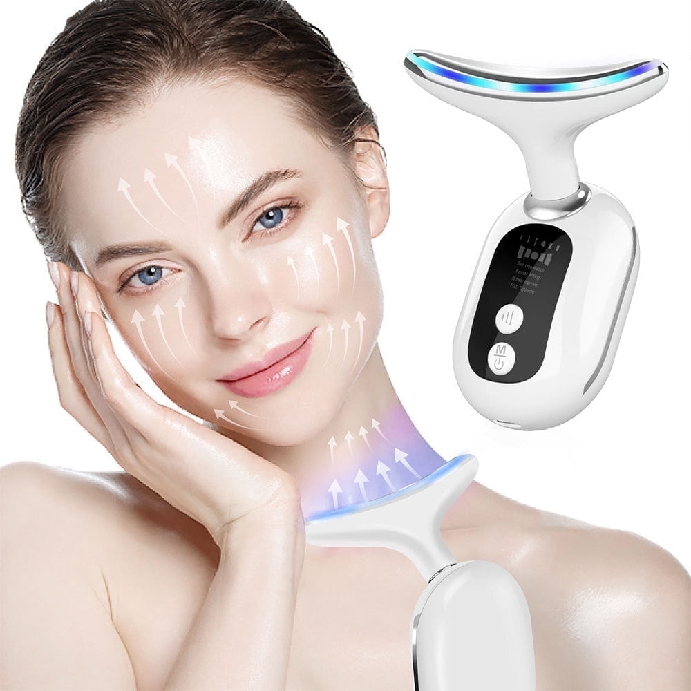 Face and Neck Massager for Skin Care with 3 Different LED Light Patterns, Compact & Lightweight Easy to Carry Easy to...
