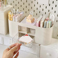 Desktop Storage Box Drawer Style Thickened Plastic Cosmetic Organizer Box for Makeup Skincare Jewelry Office Supplies...