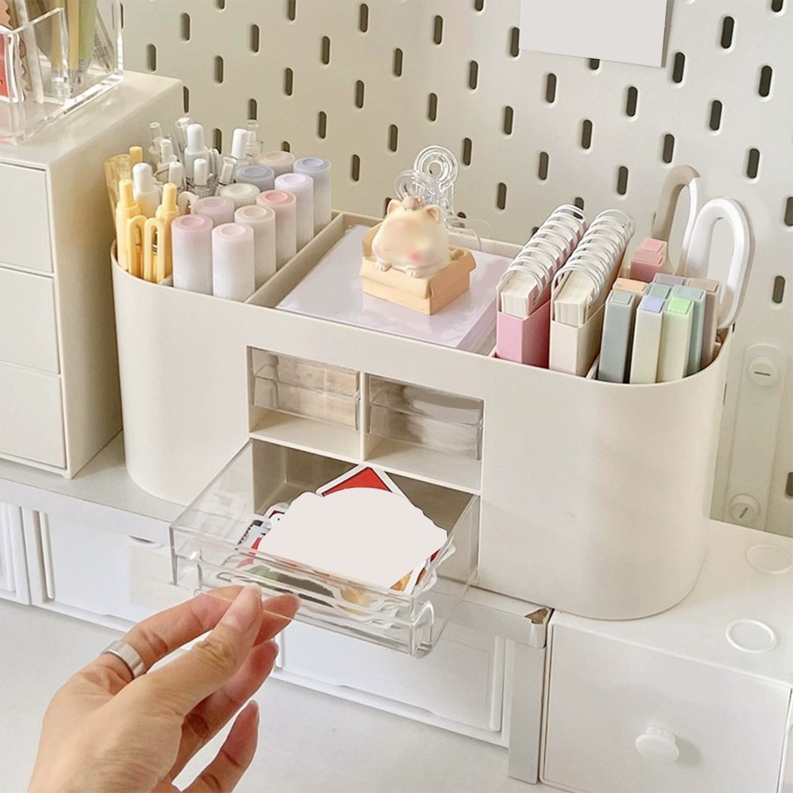 Desktop Storage Box Drawer Style Thickened Plastic Cosmetic Organizer Box for Makeup Skincare Jewelry Office Supplies...