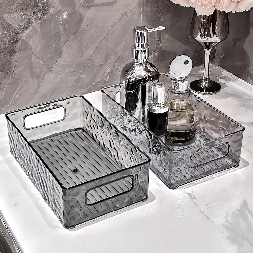 Desktop Storage box, transparent cosmetic storage, skin care dressing table storage box, Stackable Bathroom Organizer...