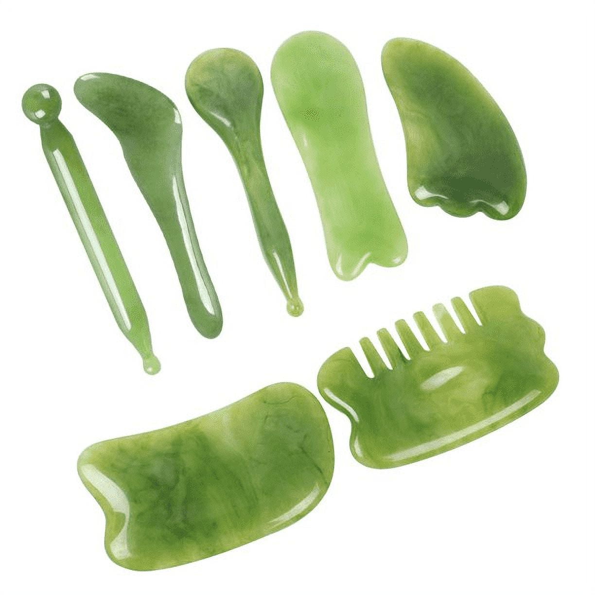 Gua Sha sets, Jade Roller Facial Ridged Roller KitsSkin Roller Scraping Massage Tools Anti Aging and Wrinkles for Fac...