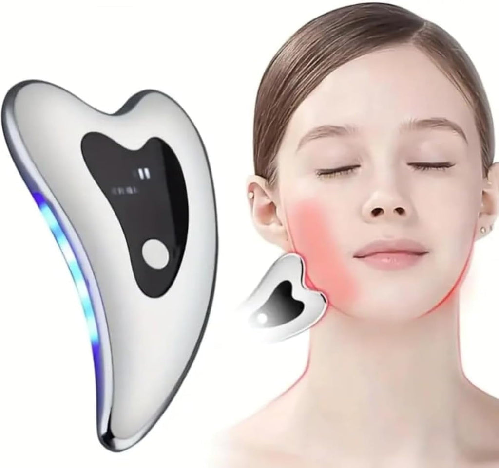 Electric Gua Sha Facial Tools - Face Sculpting Tool/Lift Device - Heated & Vibration & Red Light Massager, Anti-Aging...