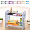 Euaioeiu Desktop Rack Cosmetic Stationery Storage Holder,2-Tier Multifunctional Plastic Shelf Makeup Organizer for Skincare Office Kitchen B