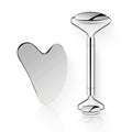 Face Roller Stainless Steel Gua Sha Facial Beauty Tools, Massage Tools Set for Face Eye Skin Body, Anti-Aging Skin Care SPA Roller and Board