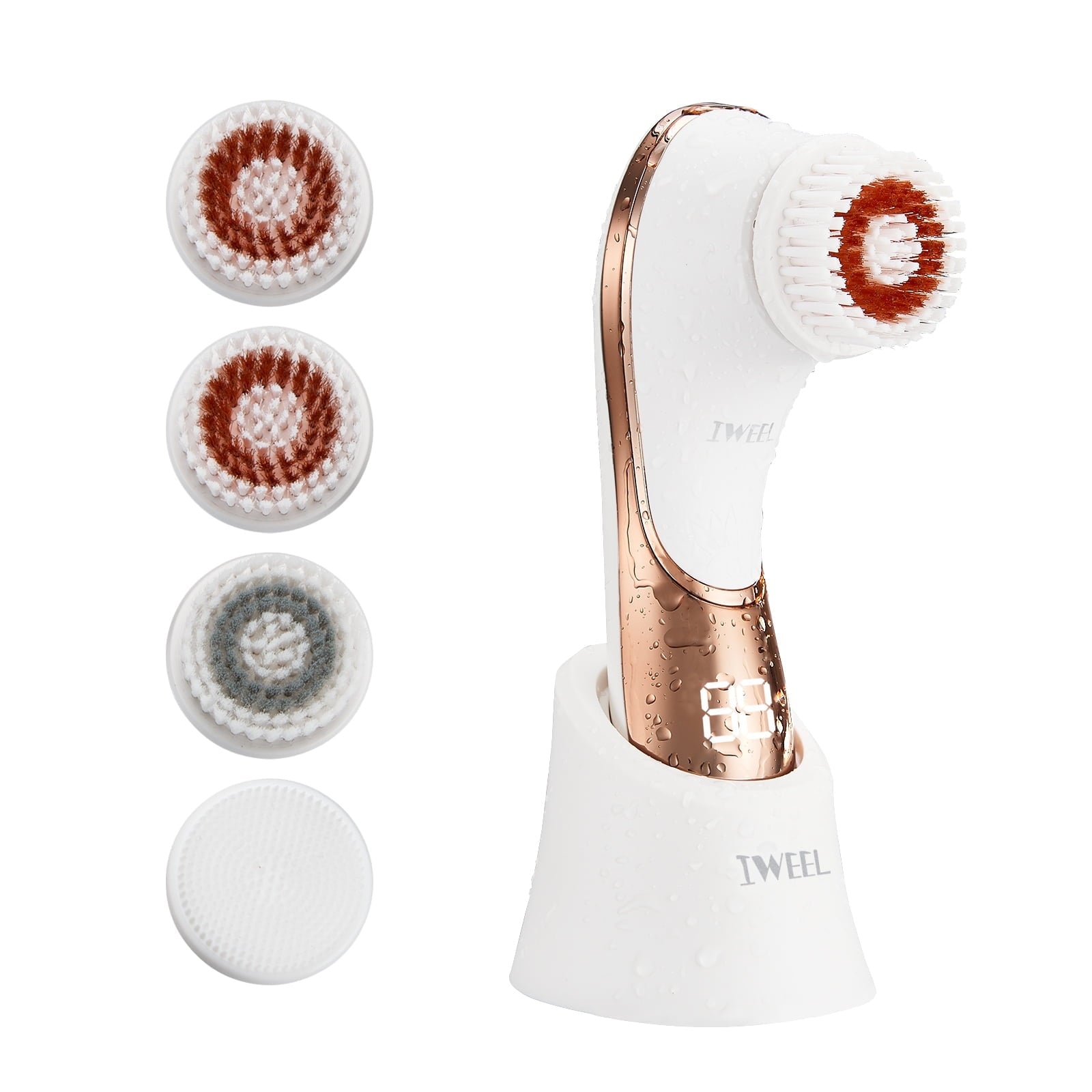Facial Cleansing Brush, Electric Face Brush Scrubber Rechargeable Facial Exfoliator IPX-7 Waterproof Spin Cleanser Ro...