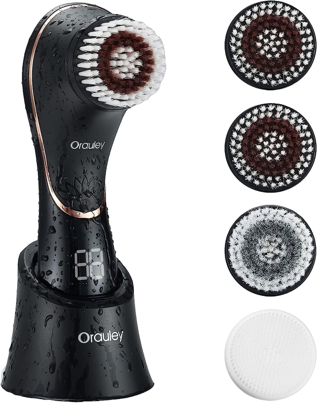 Facial Cleansing Brush, Electric Face Scrubber Rechargeable Exfoliator IPX-7 Waterproof Rotating Cleanser for Exfolia...