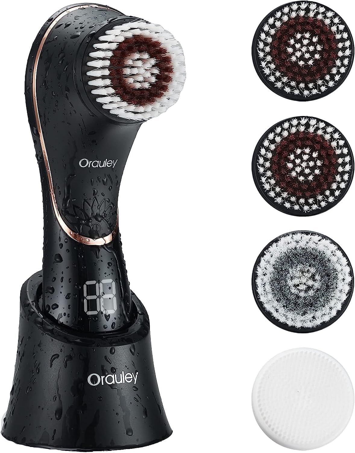 Facial Cleansing Brush, Electric Face Scrubber Rechargeable Exfoliator IPX-7 Waterproof Rotating Cleanser for Exfolia...
