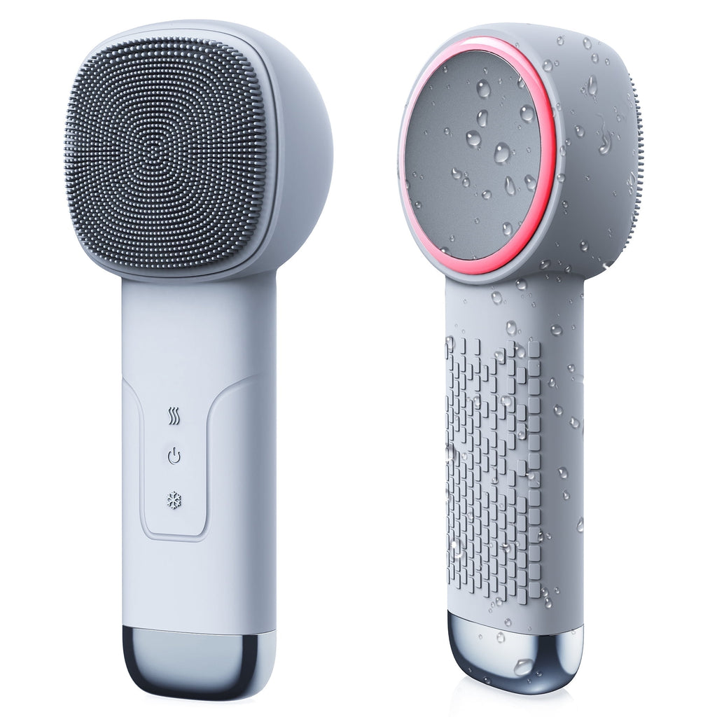 Facial Cleansing Brush, Silicone Face Scrubber, Electric Face Brushes for Cleansing with Vibration, Hot and Cold Comp...