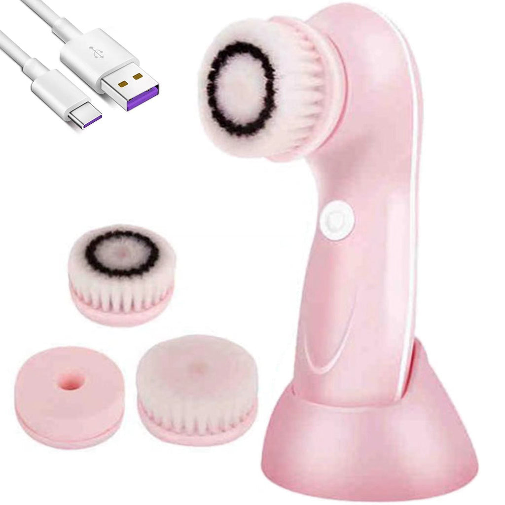 Facial Cleansing Brush Advanced - Latest Technology & 3 Heads , USB Rechargeable, Electric Rotating Face - Ipx6 Water...