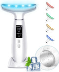 Facial and Neck Beauty Device, Skin Care Face Massager, Multifunctional 6 in 1 Light Therapy Face Sculpting Tool with Vibration, Thermal, Co
