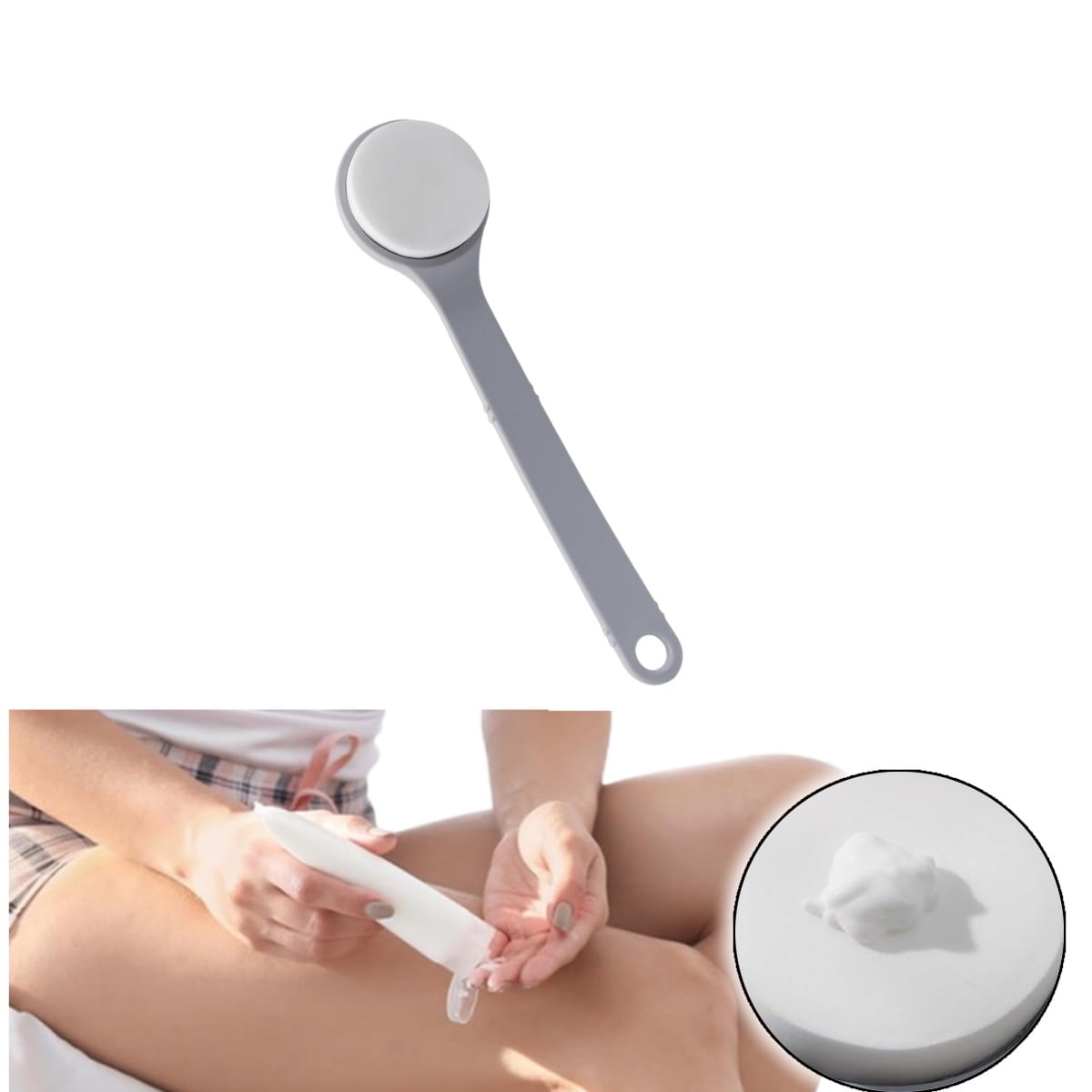 Gray Portable Lotion Applicator,1 Pack Durable Lotion Applicator for Back, Portable Sunscreen Brush Tool for Women an...
