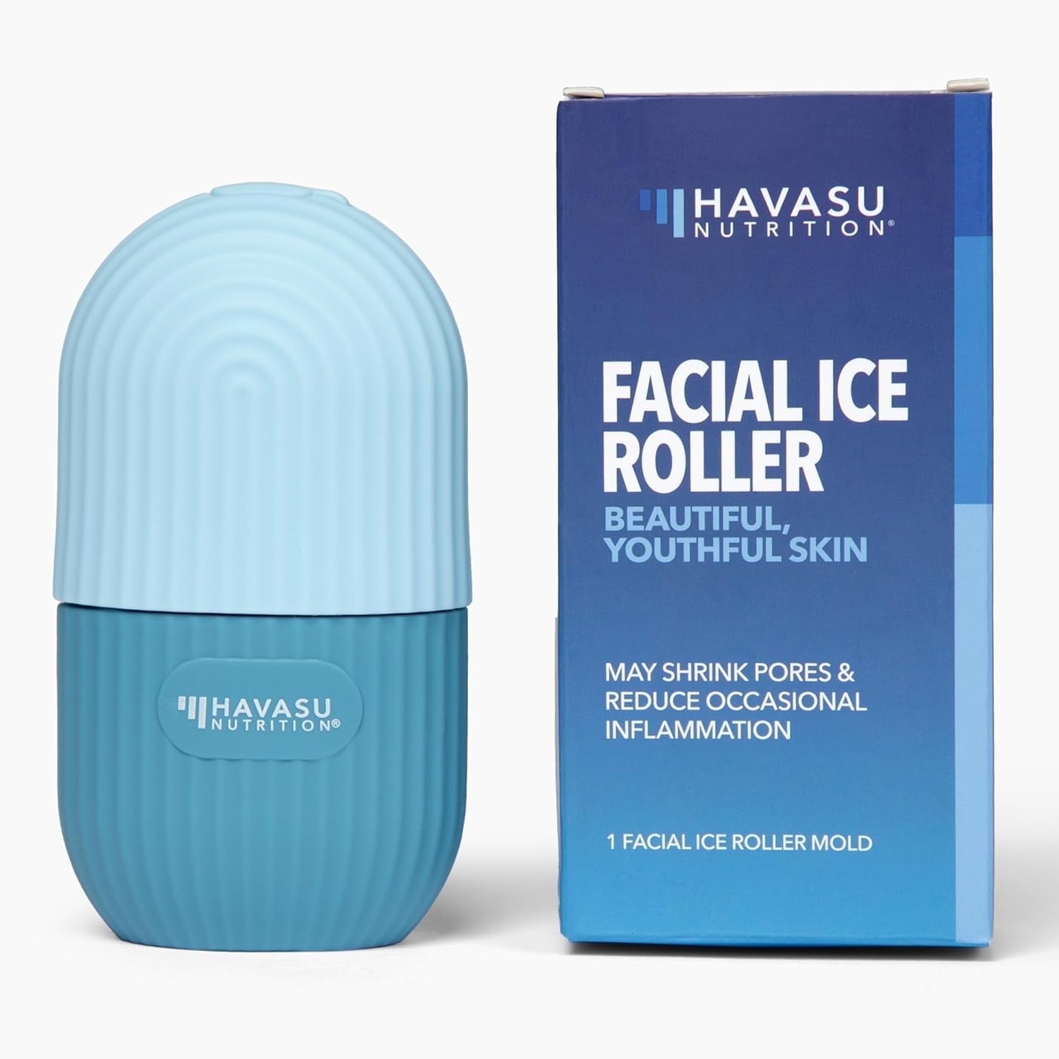 Havasu Nutrition Facial Ice Roller Mold, Cooling Silicone Massage Tool for Face and Eyes