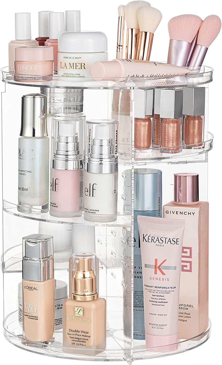 360 Rotating Makeup Organizer Adjustable Carousel Large Capacity Revolving Perfume Organizer Skincare Organizers Cosm...