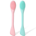 HHX 2-in-1 Silicone Face Mask Brush & Facial Cleansing Brush, Dual-ended Silicone Applicator Tool for Masks, Exfoliating and Skincare, 2 Pac