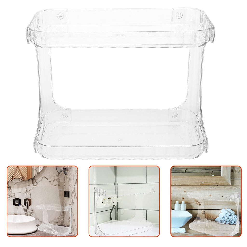 Bathroom Corner Organizer with Dual-Layer Storage for Skincare and Makeup in PET Material