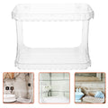 Bathroom Corner Organizer with Dual-Layer Storage for Skincare and Makeup in PET Material