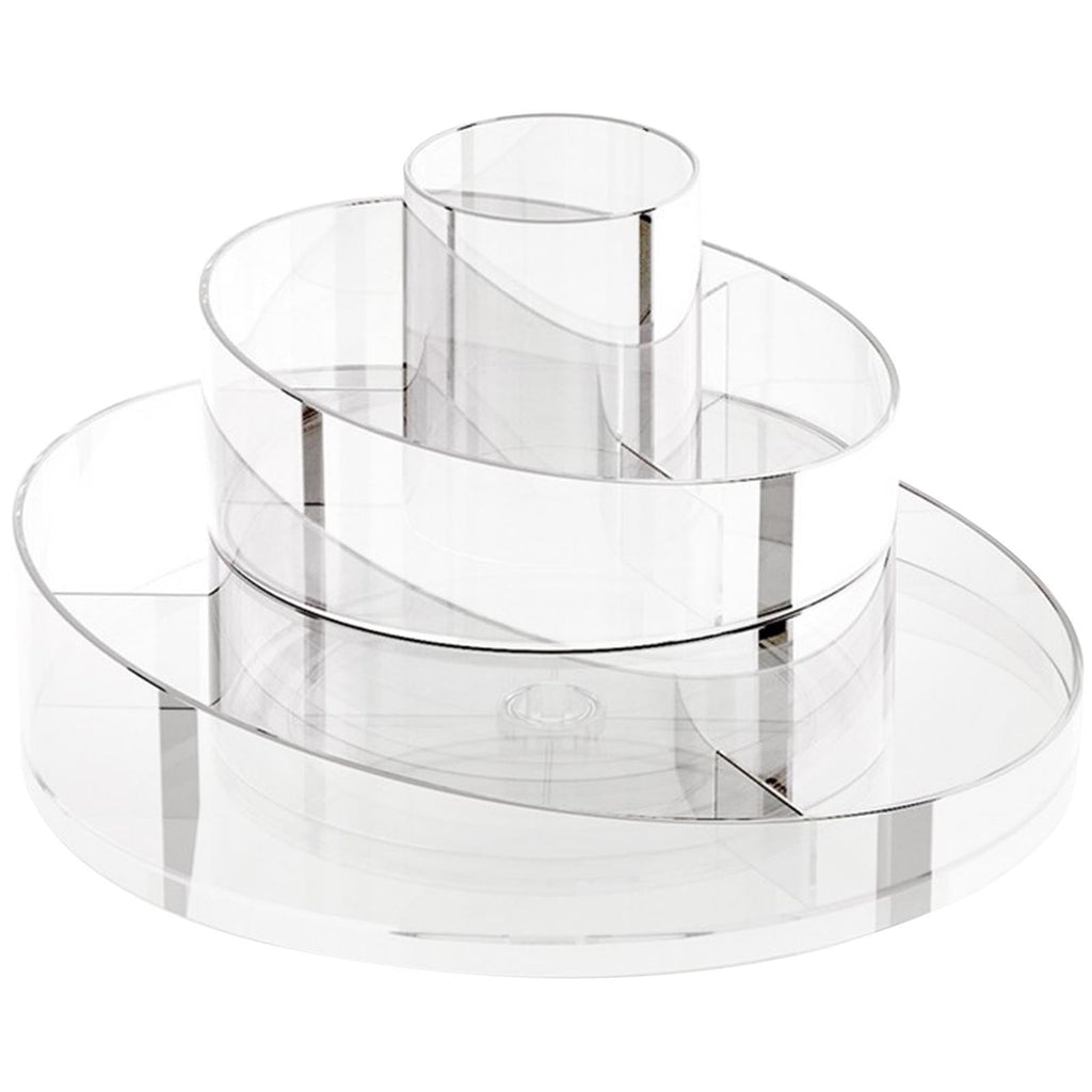 Rotating Makeup Organizer Countertop Large Spiral Skincare Organizer for Vanity Plastic Cosmetic Display Case for Wom...