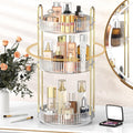 Makeup Organizer for Vanity, 3 Tier 360 Rotating Makeup Perfume Organizer for Dresser, Large Capacity Cosmetics Skinc...