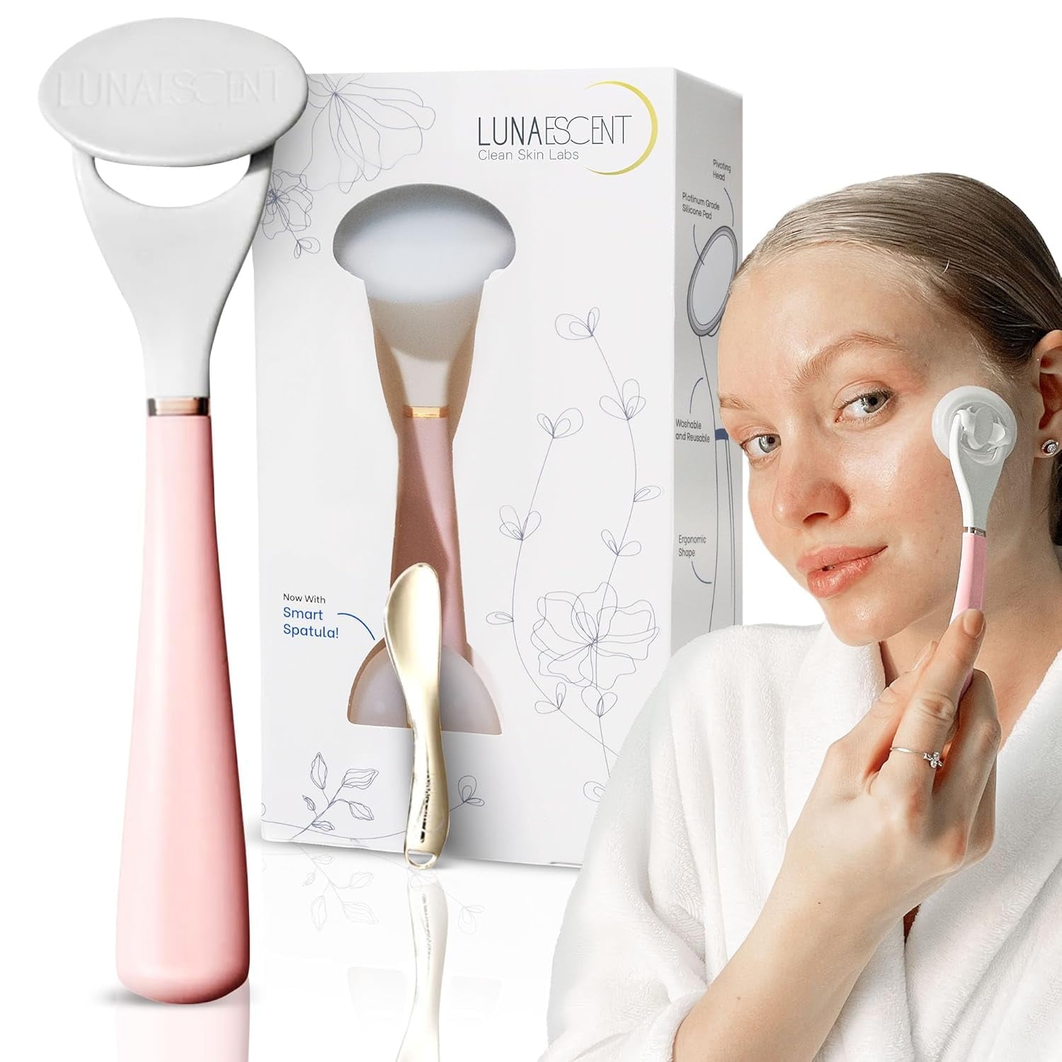 Touch-Free Skincare Applicator & Facial Massage Tool – Silicone Face Cream Applicator, Serum Spatula & Non-Contact Sk...