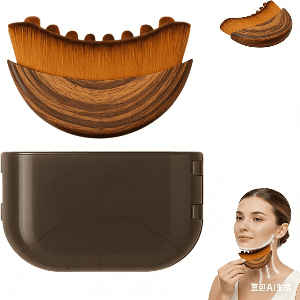 Brush for Drainage Facial Soft Organic Dry Tool, Reduces Puffiness, Sculpts Jawline Improve Radiance, for Sensitive &...
