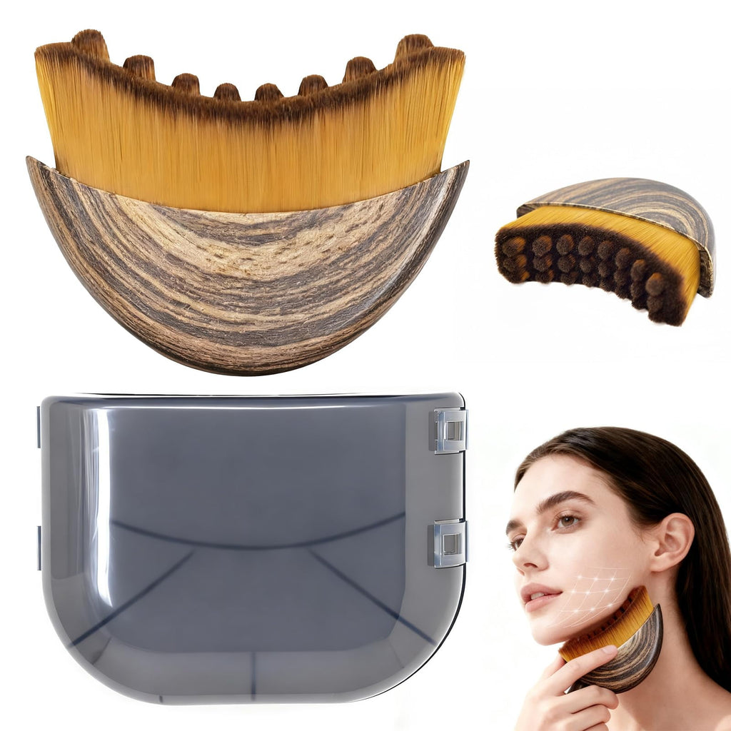 Brush, Manual Drainage Massager, Natural Makeup Brushes with Durable Soft Bristles, Hypoallergenic Ergonomic Facial C...