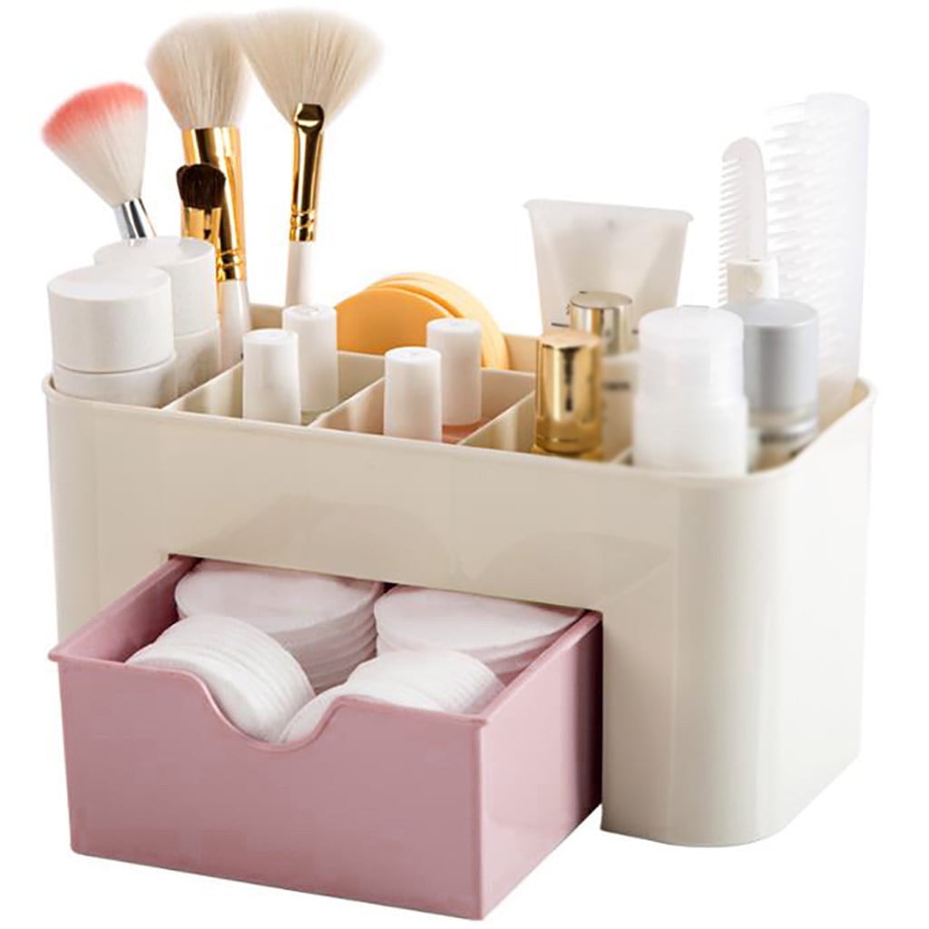 for Vanity with Brush Holder Large Capacity Cosmetic Storage Countertop Skincare for Bathroom Perfume Lotions Display...