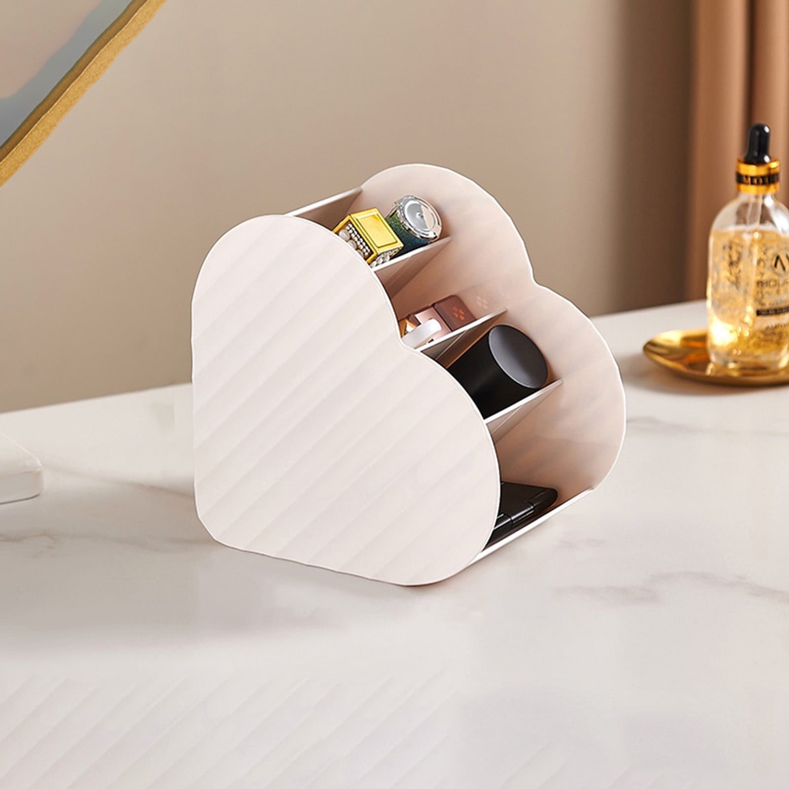 Desktop Cosmetics Storage, Skincare Display Case, Storage with Removable Dividers, for Bathroom Countertop and Bedroo...