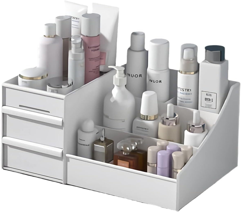 Makeup Organizer with Drawers, Cosmetic Storage for Dresser Vanity and Bathroom Countertop, Beauty Holder for Lipstic...