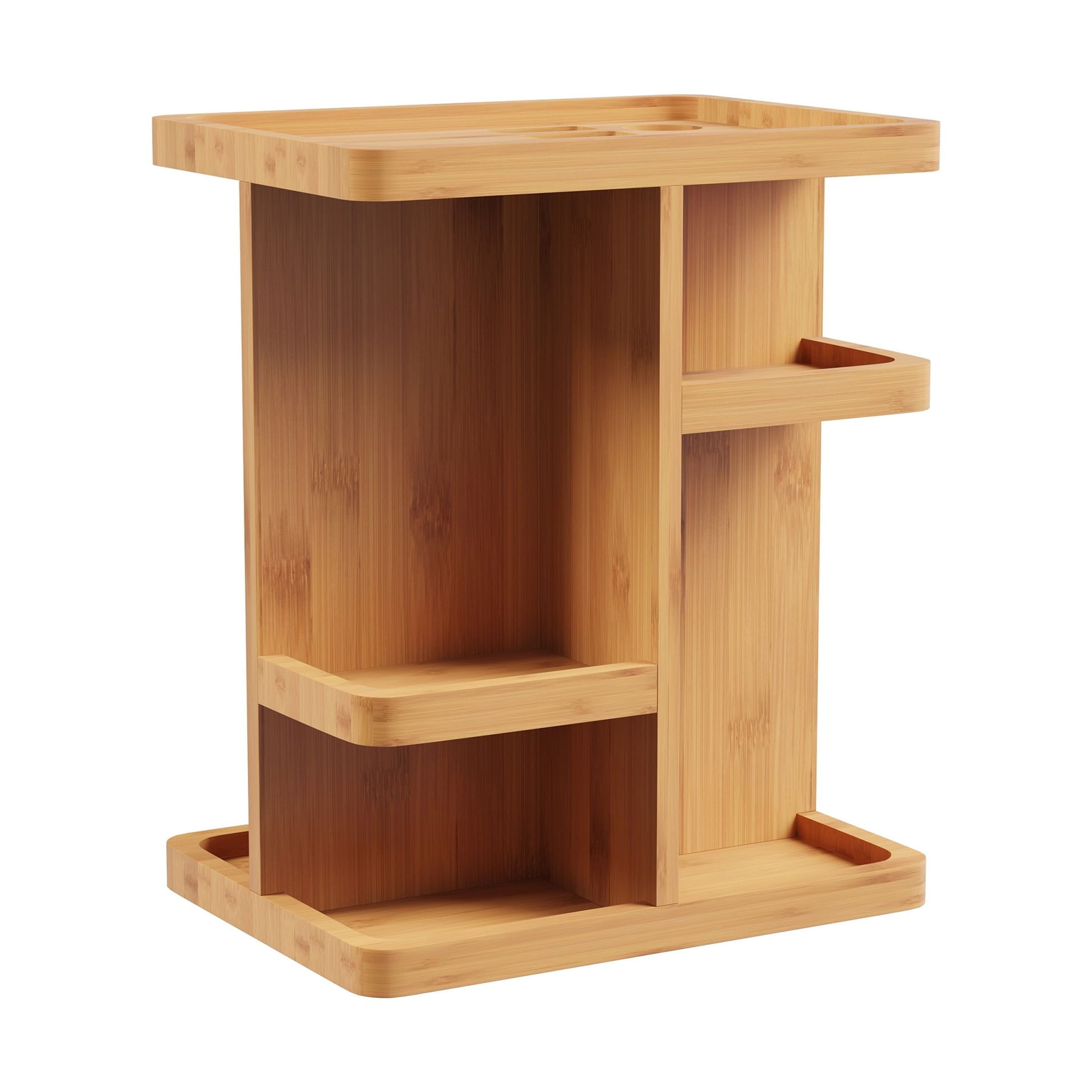 Makeup Organizer - Rotating Eco-Friendly Modern Bamboo Carousel
