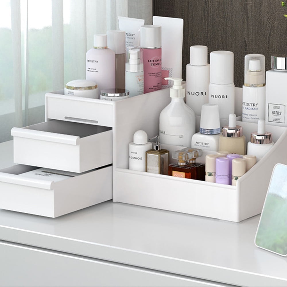 Makeup Organizer, Skin Care Organizers and Storage Box with Drawers for Vanity, Bathroom Countertop Holder for Lipsti...