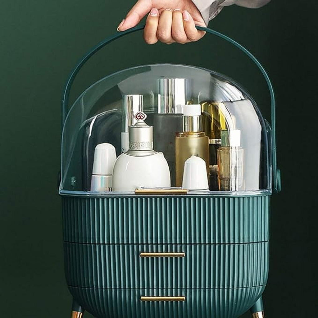 Makeup Organizer and Storage Box, Countertop Portable Vanity Cosmetics MAKE UP bathroom organizers and Storage, Cosmetics Organizer Box for