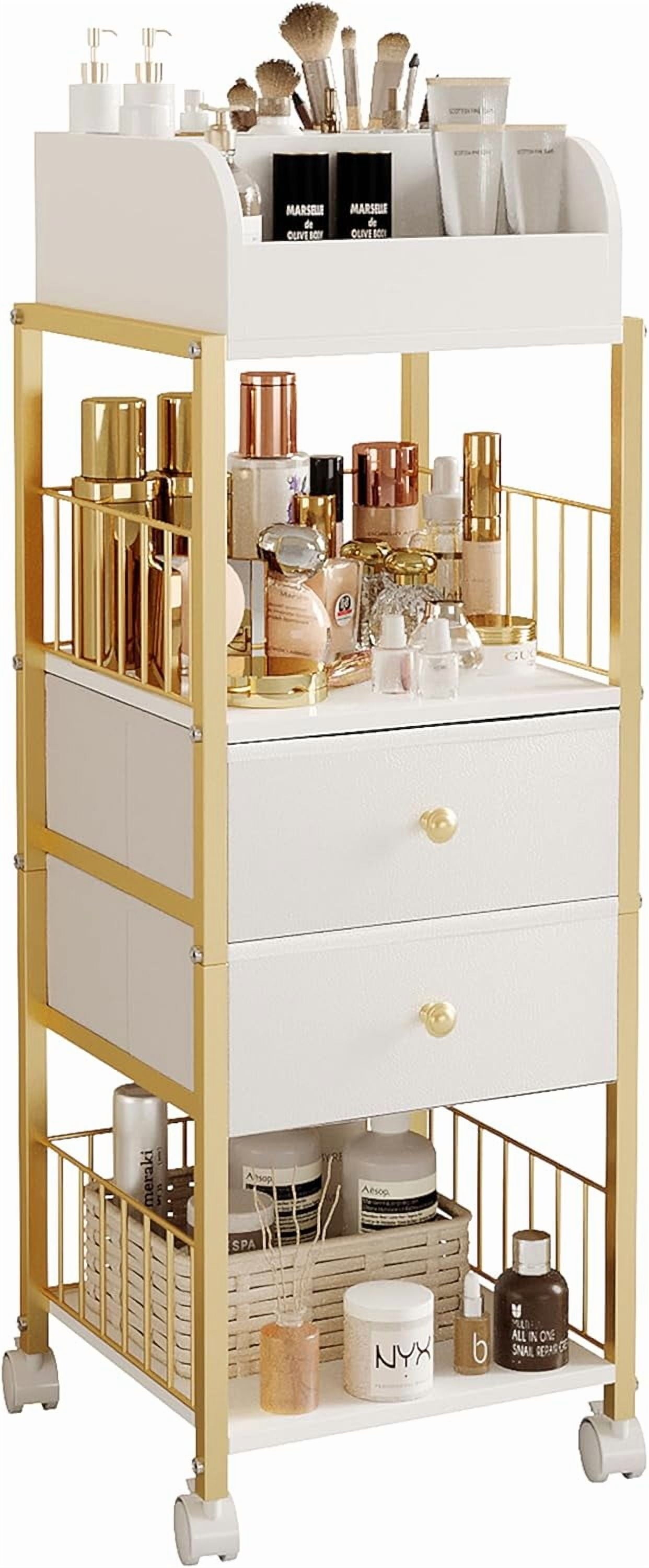 Makeup Organizer Storage Cart, Large Skincare organizers, Makeup Stand with Drawers, Makeup Vanity Organizer Cosmetic...