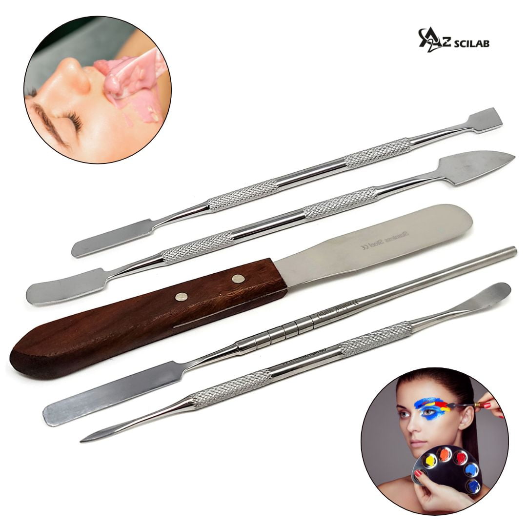 Stainless Steel Cosmetic Stirring Safe Ergonomic For Artist For Cosmetics Store - 5 Pcs