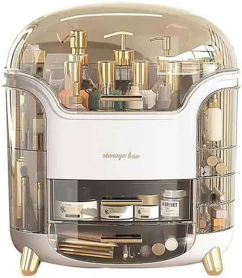 Makeup bag Storage Box, Countertop Portable Vanity Cosmetics MAKE UP bathroom organizers and Storage, Cosmetics Organ...