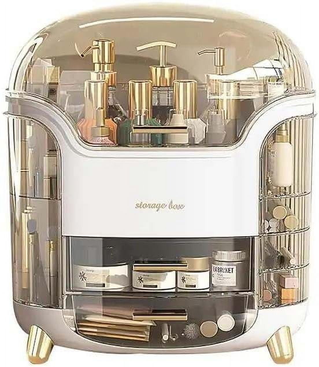 Makeup bag Storage Box, Countertop Portable Vanity Cosmetics MAKE UP bathroom organizers and Storage, Cosmetics Organ...