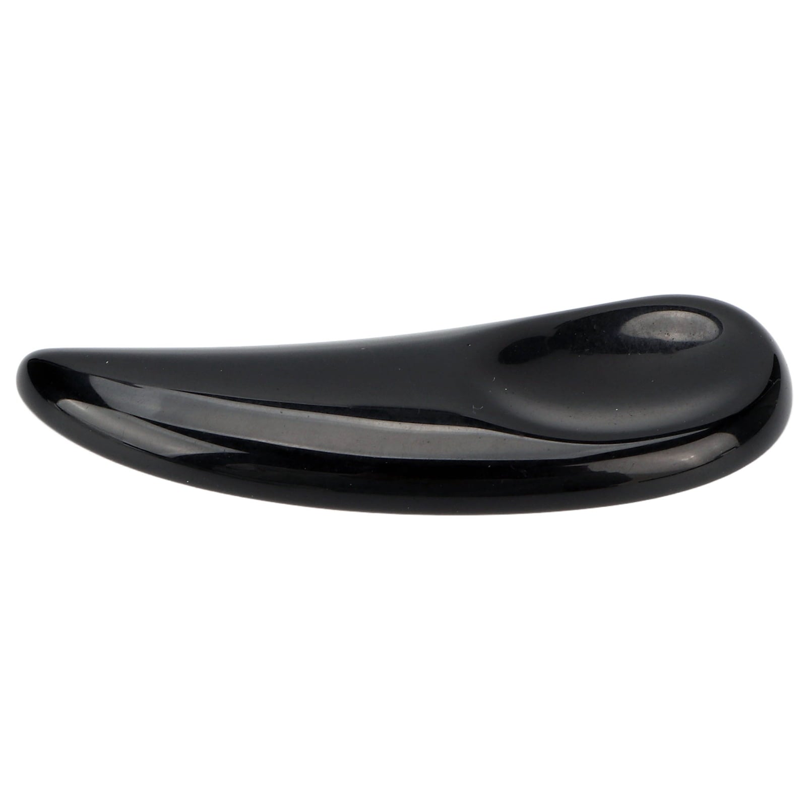 Black Obsidian Curved Cosmetic Spatula Scoop, Mini Gua Sha Jade Stone Makeup Applicator for Eye Cream and Face Masks,...