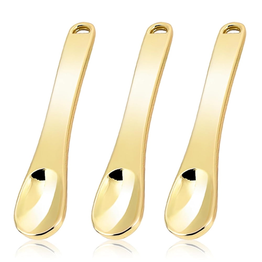 3 Pack Metal Makeup Spatula Makeup Spoon Mini Eye Cream Applicator Beauty Spoon for Facial Cosmetic Tiny Spatulas for...