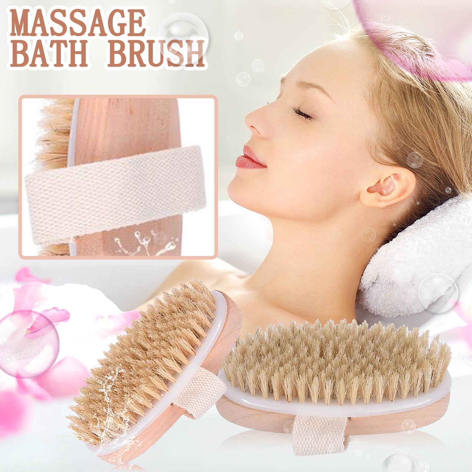 Natural Bristle Face Brush, Dry Exfoliation Brush, Gentle Facial Cleansing Tool for Removing Dead Skin and Minimizing...