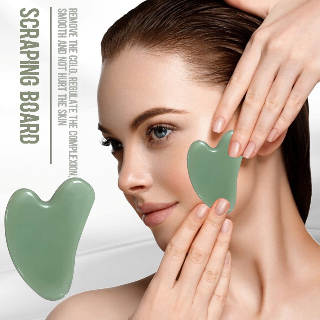 Natural Gua Sha Tool, Stone Massage Board, Facial and Body Relaxation Massage Tool for Stress Relief and Skin Care, Hand Carved Unique Patte