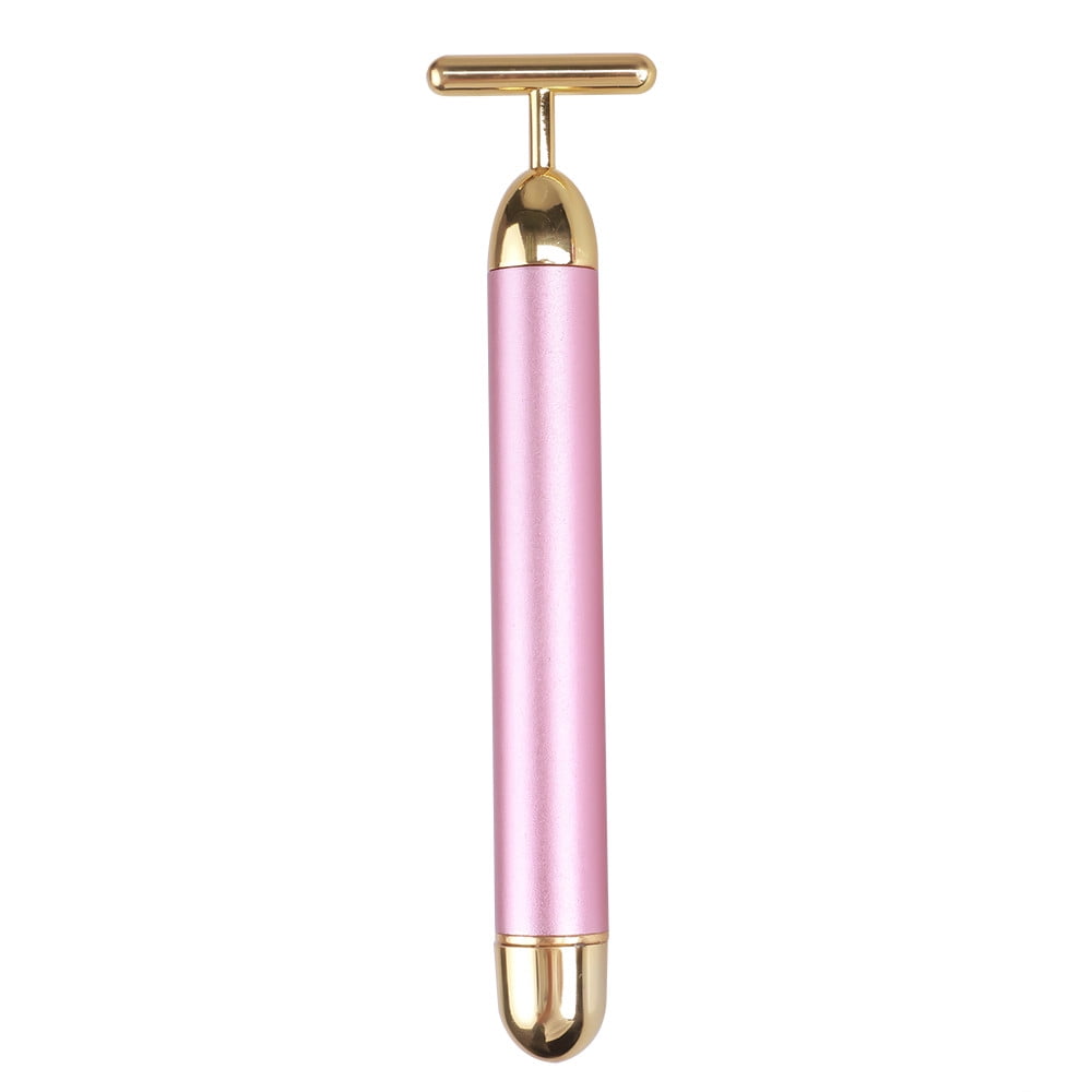 PanBiqintyy T-Shape Facial Massager Vibrating Beauty Bar 24K Electric Face Slimming Rod Golden Stick Tightening Skin Electric Massage Roller