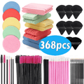Pro Hygiene & Efficiency Makeup Kit: 120 Compressed Sponges & 248 Disposable Applicators for Flawless Face & Body App...