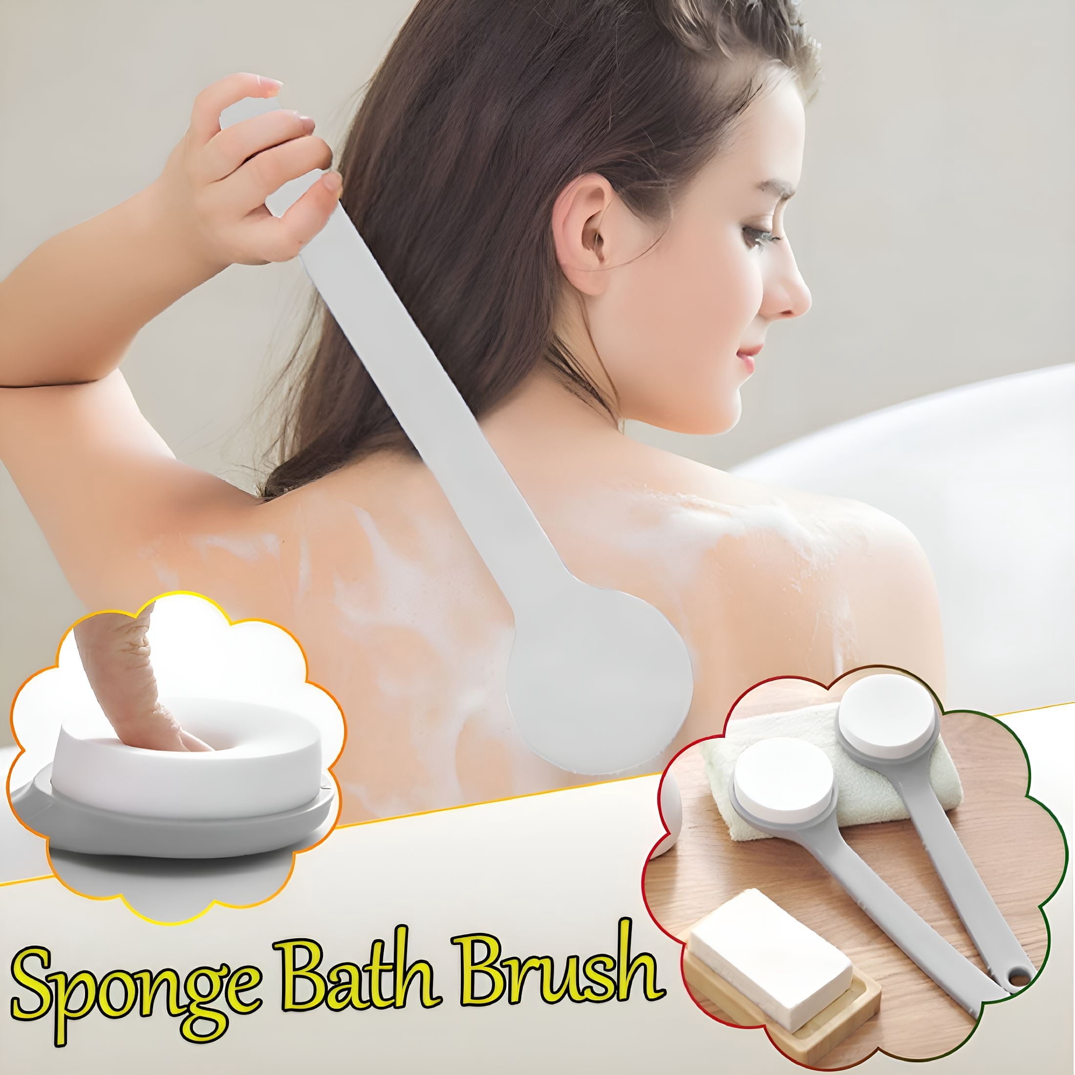Lotion Applicator with Handle for Back,Legs,Feet Self-Applying Sunscreen,Sunless Self-Tanning,Skin Cream,Acne,Long Ha...