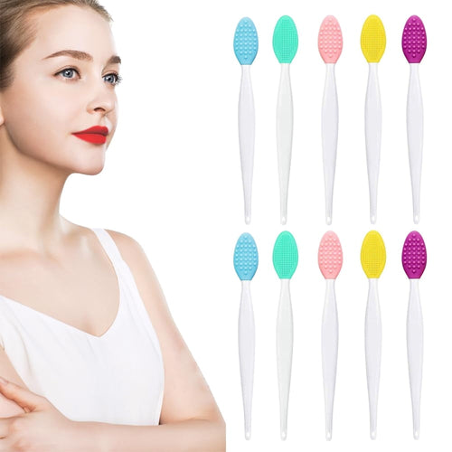 10 Pcs Facial Cleansing Brush, Lip Scrub Brush,Silicone Face Mask Brush for Face Scrubber & Lip Scrubber, For Massagi...